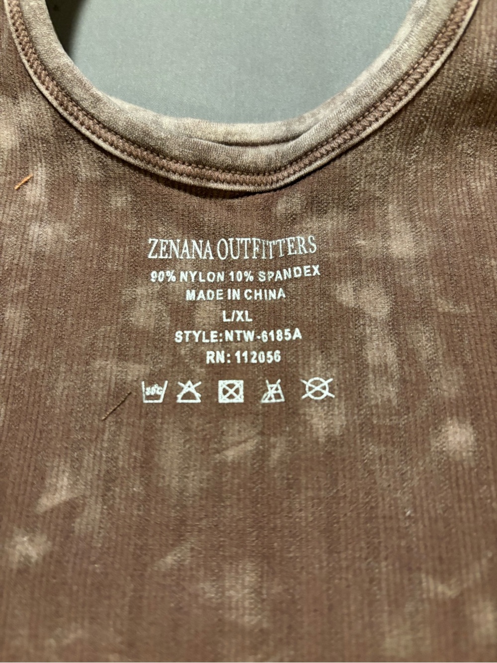 Zenana Washed Ribbed Cropped Tank Top in S/M & L/ XL in Mocha - Picture 3 of 6